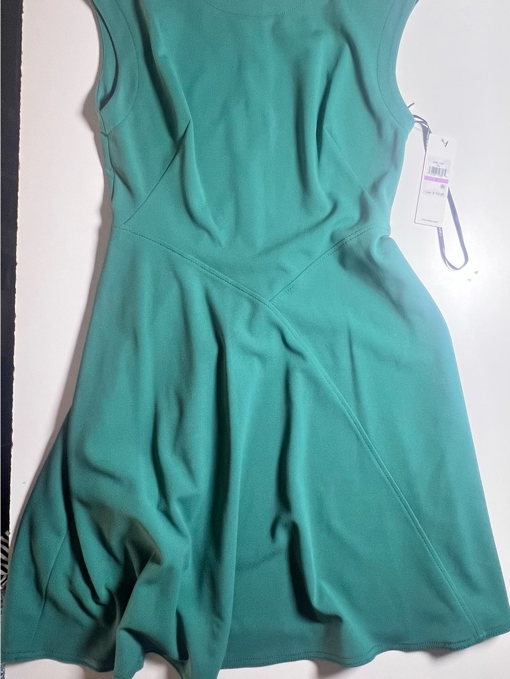 Calvin Klein Teal Sleeveless Fit-and-Flare Dress